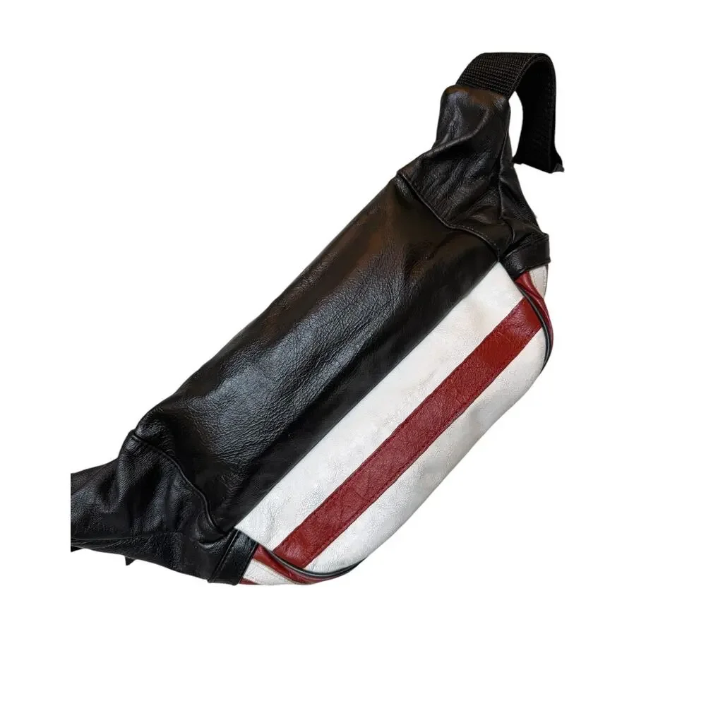American Flag Fanny Pack Patriotic Waist Bag Adjustable Belt 5 Zip Compartments
